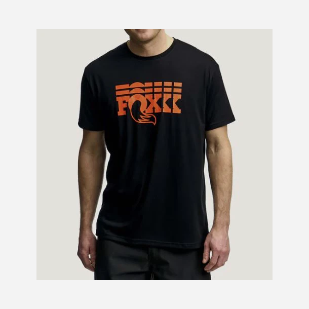 FOX TEE Stacked SS, black, S