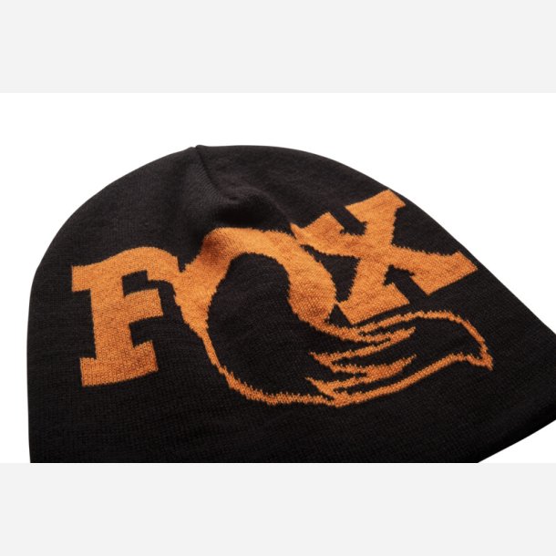 FOX Beanie, logo orange, one size, black